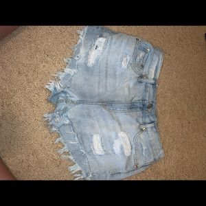 Aeropostale light wash high rise denim cutoff shorts